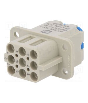 09120082733 Connector: HDC; contact insert; female; 16A; 500V; Han Q; PIN: 9 E_0vs9QcryMW44irAEecZyuffMKiPcR0D51gxajfFf8