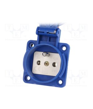 D.3146 Connector: AC supply; socket; 2P+PE; 250VAC; 16A; blue; PIN: 3; IP67 4WcwUyYwFuThY3DK6ZJe-SQAadrdkY0lqf1JZgWkWVU
