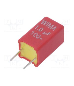 MKS2D041001K00KSSD Capacitor: polyester; 1uF; 63VAC; 100VDC; 5mm; ±10%; 7.2x7.2x13mm Nux8nGA9IFzsFr9gLRYOkh73WTyQ-Xu0frNBGGaJgjU