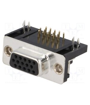 HDL15-SL-B Connector: D-Sub HD; PIN: 15; socket; female; angled 90°; THT XfDKv_8GdhLWZaDDlblNOUf2Tgg8uSeZYmtXbbPVcpE