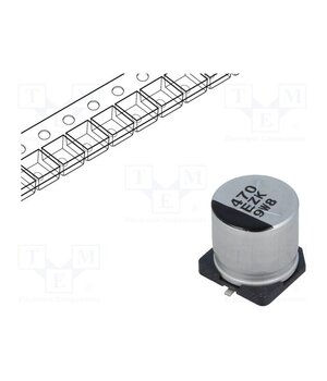 EEHZK1E471P Capacitor: hybrid; 470uF; 25VDC; SMD; ESR: 20mΩ; ZK; ±20%; Ø10x10.2mm gxzxmE24FXs4Y_vnz-CvxpfM1Fv4T1UCqrZphyXpi0Y