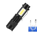 PROŽEKTORIUS LED COB SK68, maitinimas ličio 18650 su USB kabeliu