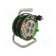 W-97368 Extension lead; 3G1mm2; 20m; PVC; black; Sockets no: 4; reel; 10A yPd07DAyThHlbOQ8CZXt9mAJ0UplHkmKcbpcL9bLeAE