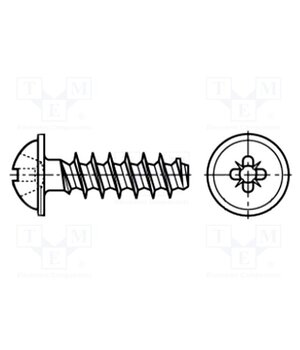 3205323 Screw; for plastic; 2.5x10; Head: button; Pozidriv; PZ2; zinc AqKp-zkdTunjsulU3k_cbhBzN-pNWSlsvvAKWkG1bKo