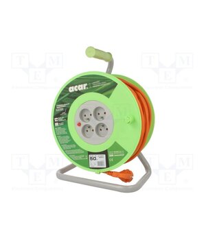 M01803 Extension lead; 3x1.5mm2; reel; Sockets: 4; PVC; orange; 50m 4JReofAHSQoyuJOv_Hsfh9PDLE4QUs7VNkvDAWYHIo0