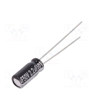 EEUEB1H2R2S Capacitor: electrolytic; THT; 2.2uF; 50VDC; Ø5x11mm; Pitch: 2mm 8OacuNSgrmKQz1wmBz_ILvavW3b5qm7CudM3DVMRKjY