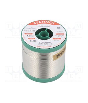 814003 Tin; lead free; Sn99,3Cu0,7; 1mm; 500g; reel; 2.5%; Alloy: TC blfEjictpmfiUOGVsr_pl5NUYQAJ5ckQRlZ-UH991ds