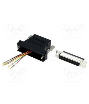DA25-SMJ6-K Transition: adapter; D-Sub 25pin female,RJ12 socket; black xxoHSRWwTHsOlx2pSd2RI4XOmGoQdg2Jqkh1ysjwukw
