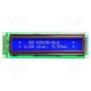 EA W202B-NLW Display: LCD; alphanumeric; STN Negative; 20x2; blue; 116x37mm; LED ZCuDfcZS9aU4R7NaBaKDZityhmxjpz04zPrsBePfVH8
