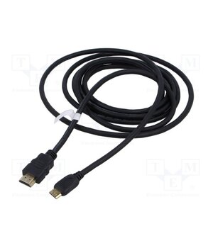 74088 Cable; HDMI plug,mini HDMI plug; PVC; Len: 5m; black; Core: CCS 4wbfTbGTe5hxbqnOZdevQWCDt5GmB6jgST0kd9w9zEA