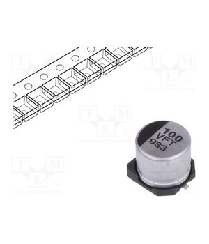 EEEFT1V101AP Capacitor: electrolytic; low ESR; SMD; 100uF; 35VDC; Ø6.3x5.8mm tWCMDwqqalrBb_TGgpp9jdBC3LCaLTaL4w8Erau0M8A