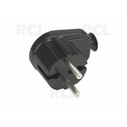 MAIN PLUG AC 2pin  on Cable, with electrical ground, black