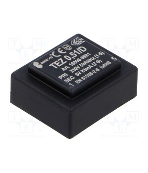 TEZ 0,51/D 230/ 6V Transformer: encapsulated; 0.5VA; 230VAC; 6V; PCB; IP00; TEZ; A: 28mm 52nd-2HR1Kc2Tn_bqGXWCaL_5guESAzT62kFmHbVBK0