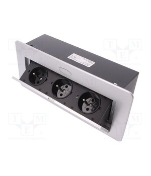 OR-AE-1336/G Plug socket strip: furniture; IP20; 16A; 2500W; silver; 223x108mm 4BRyjXtRP9pzE6d_AFqHGaqRrMdGruG7p4rjqXQpUBc