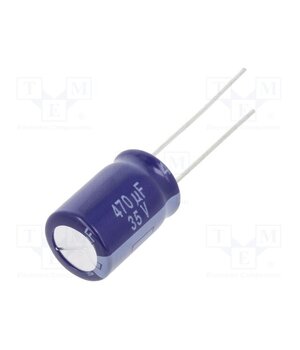 ECA1VM471 Capacitor: electrolytic; THT; 470uF; 35VDC; Ø10x16mm; Pitch: 5mm 62aPm3aiCJZdGLjotlqG8e5lyXuOgWBPRow0d6B24Bg