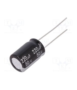 EEUEB1H221 Capacitor: electrolytic; THT; 220uF; 50VDC; Ø10x16mm; Pitch: 5mm TnVQEykNUcascvXYLr6f6RT1fjealPE5fze_CWr4D-I