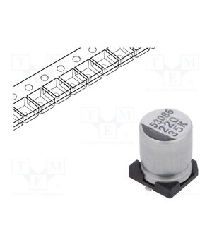 CK1V227M08010VR Capacitor: electrolytic; SMD; 220uF; 35VDC; Ø8x10mm; ±20%; 2000h 9c63dQx0_Vosi0CluGqvrUdpEExyrFuJL1x7S0eTCgk
