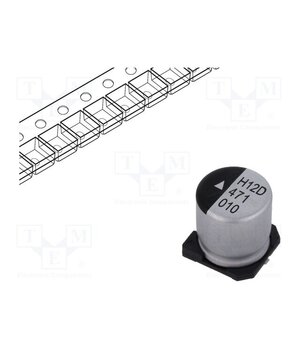 AEH1010471M010R Capacitor: electrolytic; SMD; 470uF; 10VDC; Ø10x10.5mm; 2000h; AEH RwHScGS2EErau6XcQyIVO_D9xkgIUkbHQJkhOnKEvzQ