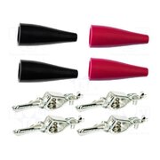 010015 Crocodile clip; 5A; black,red; tinned; Insulation: PVC; 8pcs. 4RxNWDOM5ZkKPbo15RVmxMKWM-C65NnMjNPez1OYsUQ
