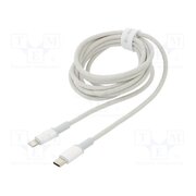 CATLGD-A02 Cable; USB 2.0; Apple Lightning plug,USB C plug; 2m; white; 20W gzIJUODGfQu2X3RUuOChhs2UNqqZR8PBYdKMhK0hKvY