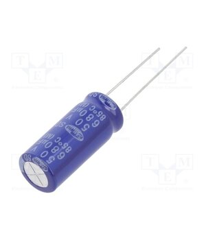 SD1H687M10025BB Capacitor: electrolytic; THT; 680uF; 50VDC; Ø10x25mm; ±20%; 2000h kXqtLBBDyA6lYmC8suPtTcZmpMKbARlsn7On52ghhuw