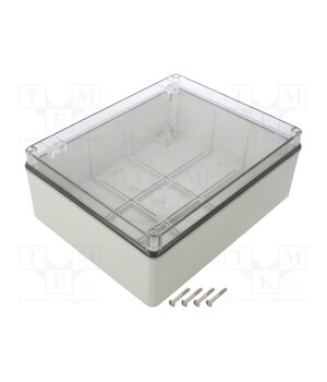686.228 Enclosure: multipurpose; X: 198mm; Y: 248mm; Z: 95mm; SCABOX; grey ZPjz2SeNqIa7fKRuJEER7nhgz8FeC5USvBYSUzjze8A