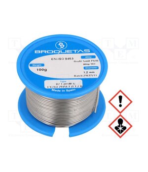 BROFIL 60 B2.1 1.2MM 100G Tin; lead-based; Sn60Pb40; 1.2mm; 0.1kg; reel; 183÷190°C; Flux: SW26 MnM9Ad78vUW0t-CK7Ljw0rq6IyjQ_1_FTpq4GcfpJHk