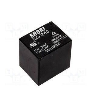 S22-12-1C Relay: electromagnetic; SPDT; Ucoil: 12VDC; Icontacts max: 16A WbczIVuNucRA-wV5TZNSLQcO90fhQwvFv92DQTKxzCg