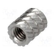 11M3NI Threaded insert; brass; nickel; M3; L: 5.9mm; Øout: 4.5mm py4CtBR3ySaP9aNMJt9EDhaCp1B_dwD1m3BDKrlX-lY