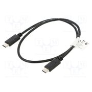 CA-CMCM-10CU-0005-BK Cable; USB 2.0; USB C plug,both sides; gold-plated; 0.5m; black 2MJ0RBdSkF9QPwCP5OSGp2tTJDURxl1jADtCWiaAuLE