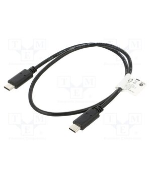 CA-CMCM-10CU-0005-BK Cable; USB 2.0; USB C plug,both sides; gold-plated; 0.5m; black 2MJ0RBdSkF9QPwCP5OSGp2tTJDURxl1jADtCWiaAuLE