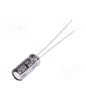 EEUEB1H220S Capacitor: electrolytic; THT; 22uF; 50VDC; Ø5x11mm; Pitch: 2mm; ±20% WnS9k7rQpN8_JpnHOZoWO-OPoHMgrzuvQUa_JR6sQS0