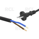 POWER CABLE 16A 2x1.5mm², 3m black, rubber