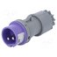 072V Connector: AC supply; plug; male; 32A; 24VAC; IEC 60309; IP44; PIN: 2 tAGKexMqtH6u0U2rwB2SlnbFoUwJ10WZPJA6WspscK0