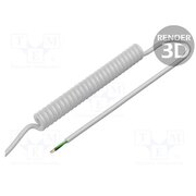 SPT00055B Wire: coiled; 3x0.15mm2; unshielded; PUR; white; 300V; 1m; 4m 381krXWx7ZOq3Z1rR6Gnufm6Jr9-J8GE9LB1HYdX_M8