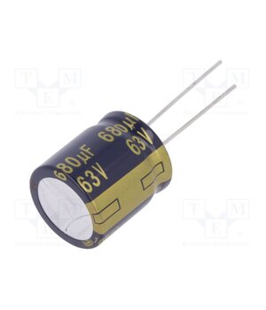 EEUFC1J681S Capacitor: electrolytic; low ESR; THT; 680uF; 63VDC; Ø18x20mm; ±20% JlV_hCLCvBGwuNidJje-WteC0FnFIS5Pwo1SIEJ0vjk