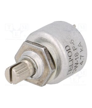 PC-199-4K7-P6 Potentiometer: shaft; single turn; 4.7kΩ; 1W; ±20%; 4mm; linear; THT wLjTupZw70kumPhAOPxduOf4omn8TwK_5ZmcF94c77g