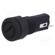 FX0454 Fuse holder; 5x20mm; 250V; on panel; black; UL94V-0; polyester T8fym_O6uhhYgJrwEmB5681SyqA4EDz6ULKOiIbOzCE