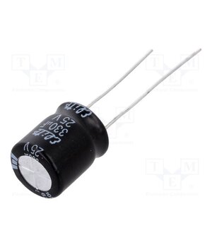 PF1E331MNN1012 Capacitor: electrolytic; THT; 330uF; 25VDC; Ø10x12.5mm; Pitch: 5mm 4e0k877_ok09mPb1XHwgxC9uhx5zc1mUlUG7pQZY2_s