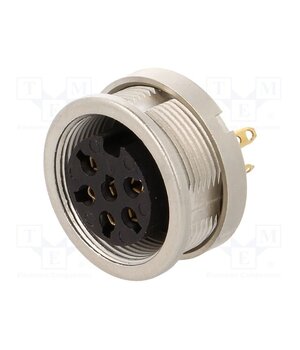 0304 06 Connector: M16; socket; female; PIN: 6; 5A; 250V; soldering; IP68 t9xGKWMk6Vszj5WMoganU9DzT32ckUoq0FxKZPw_1ps