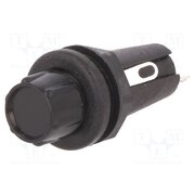 FX0296/1 Fuse holder; 5x20mm; 250V; on panel; black; UL94V-0; polyamide p51T-JoqZD6THTLk8yAmNBArFxr4UBulzEzfpaZYy1Y