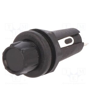 FX0296/1 Fuse holder; 5x20mm; 250V; on panel; black; UL94V-0; polyamide p51T-JoqZD6THTLk8yAmNBArFxr4UBulzEzfpaZYy1Y