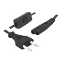 CABLE AC 230V with plug,  black 