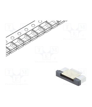DS1020-09-10VBT1A-R Connector: FFC/FPC; tinned; SMT; 500mA; 50V; PIN: 10; 500um; ZIF; 30mΩ RwIkQpX9g2_Sh9PrWTiW4_6V54DLNNhbvfuzooZaOms