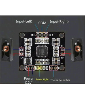 Stereo jaudas pastiprinātājs 2x15W, PAM861 plate, DC 6V-15V (12V, 2A)

 ABA07+1.jpg