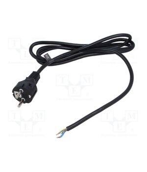 POSAC-16/7/7L-30B Cable; 3x1.5mm2; CEE 7/7 (E/F) plug angled,wires; PVC; 3m; black IJxVMKBxu7QZO1q24LLFxviR5EJxy1T2HuunM68MeJg