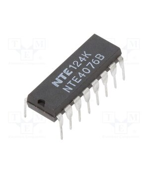 NTE4076B IC: digital; 3-state,4bit,D flip-flop; Ch: 4; CMOS; THT; DIP16 of4epqWPYnXoqTNaXh3-46AzBVgfCIWChs4sc47xSCE