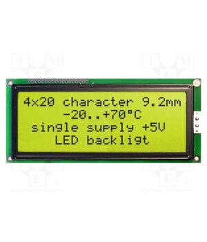 EA W204-BNLED Display: LCD; alphanumeric; STN Positive; 20x4; yellow-green; LED PXJEPtUTB8WWiRFyFE2sr0eA6deWYirgZMVFPMKng7U
