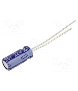 ECA1VM220 Capacitor: electrolytic; THT; 22uF; 35VDC; Ø5x11mm; Pitch: 2.5mm YzcepPXGyd8_9acSHLW0T7vbIK47dGP4yJCKSJcWr-w