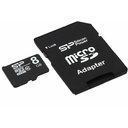 ATMINTIES kortelė micro SD 8GB+SD adapteris, SILICON POWER 10 klasės